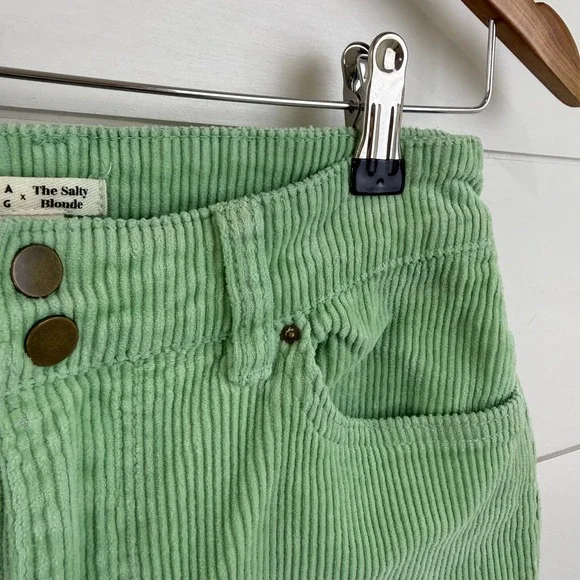 Billabong x The Salty Blonde CHILL OUT Corduroy WASHED GRASS PANTS WOMEN 26 - Picture 4 of 14